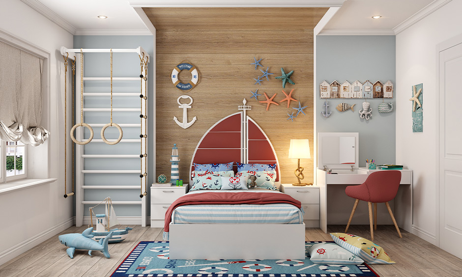 Nautical style interior design for kid’s bedroom