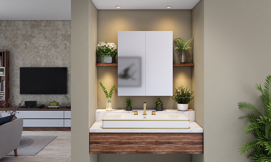 Medicine cabinet mirror for wash basin which is functional and durable