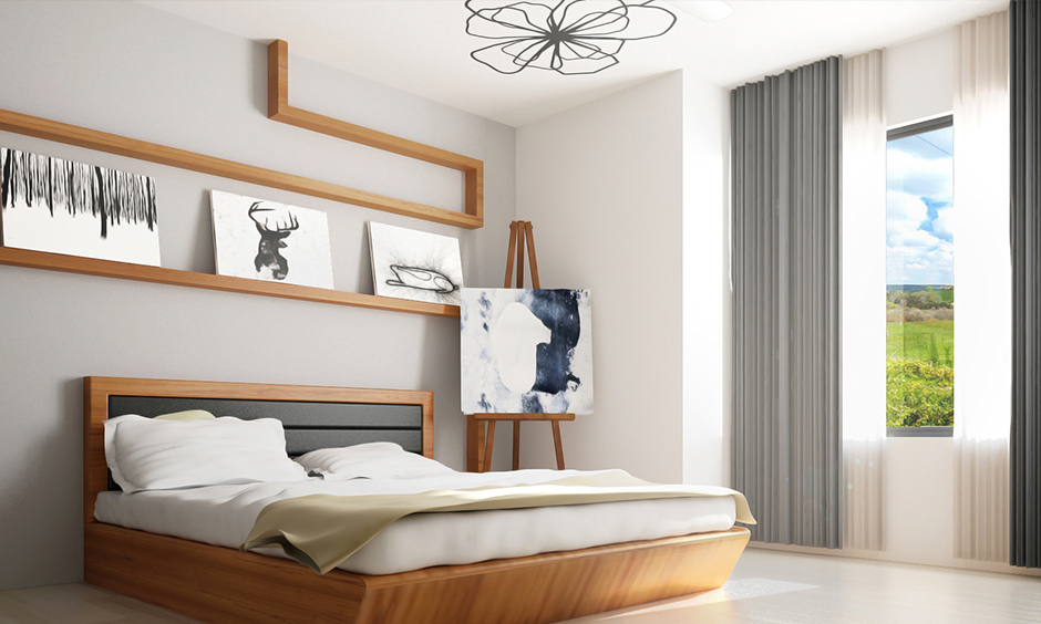wooden bed design with a sleek headboard creates a stunning bedroom
