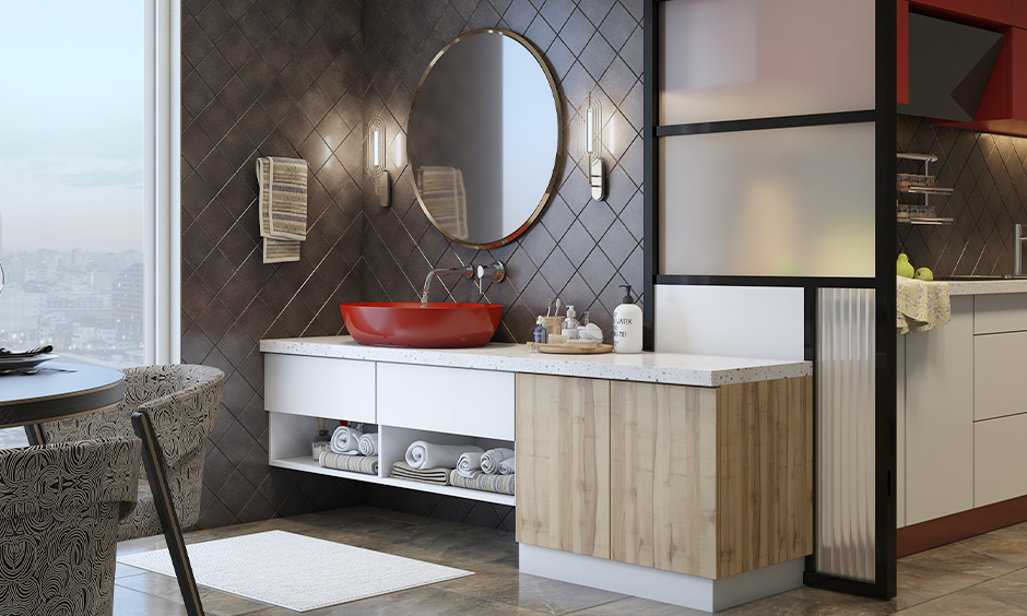 Sleek & modern wash basin mirror glass design to make a statement