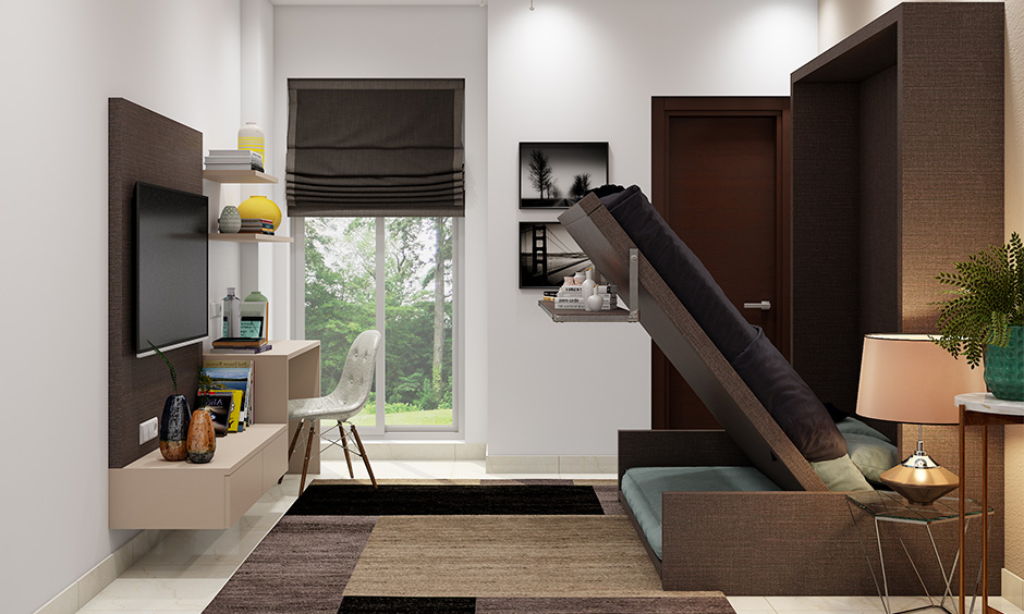Functional and stylish sofa cum floating bed frame