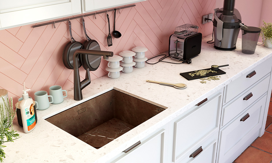Under-mount modular kitchen sink's most common width sizes are 30 inches and 36 inches