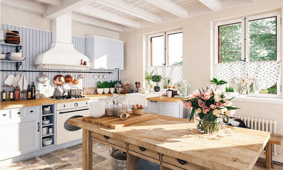 Vintage kitchen furniture which oozes country-style farmhouse vibes