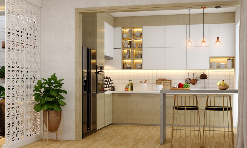 Adjustable-height copper kitchen chairs design to create a personal space for socialising with friends