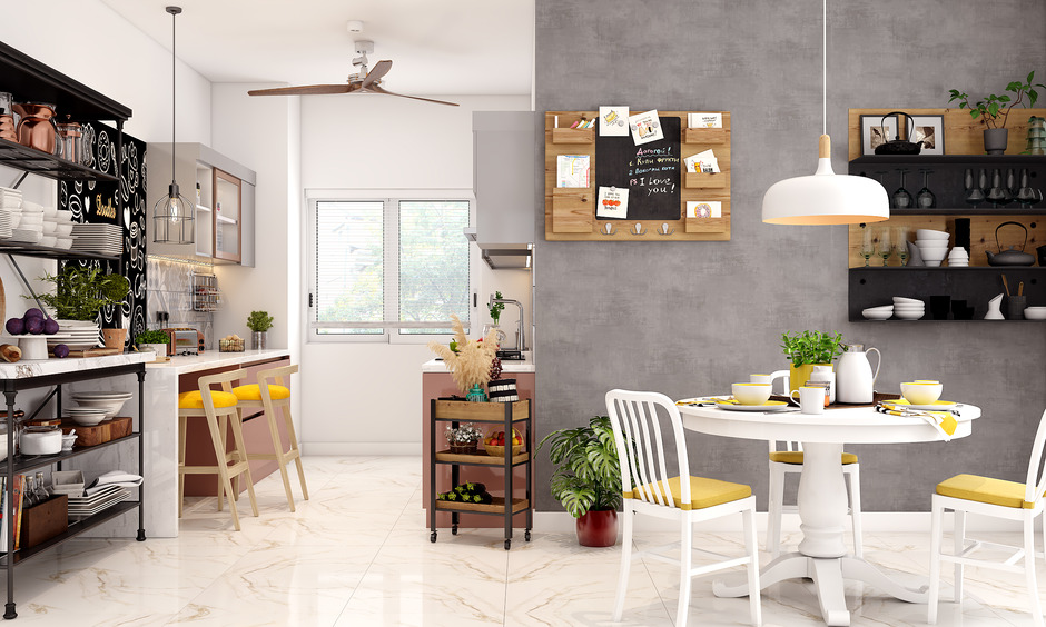 Industrial kitchen cart on wheels to add an edgy vibe to the space