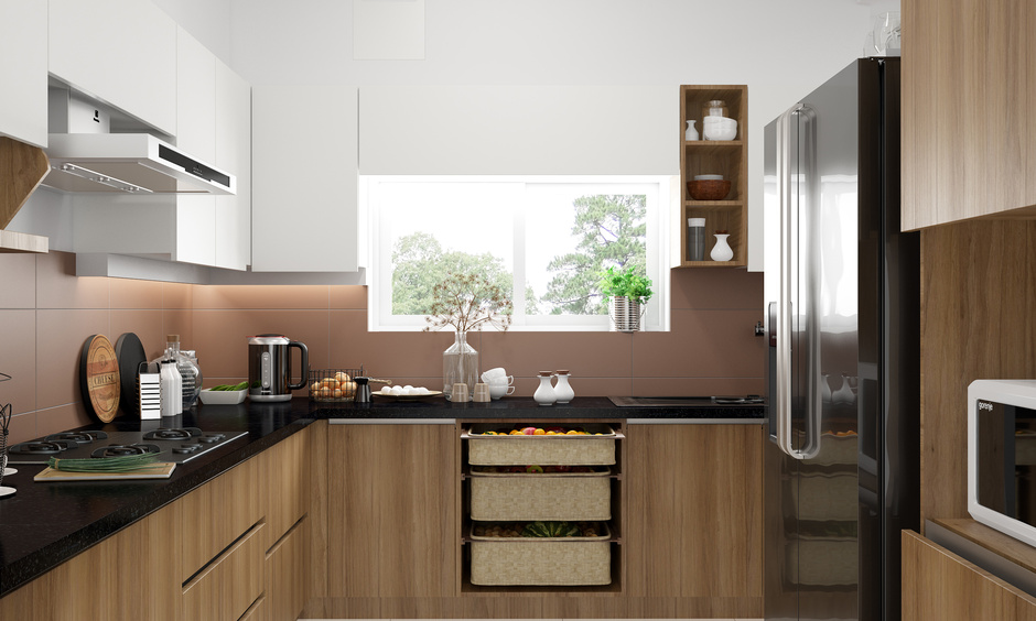 Kitchen woodwork design with sustainable finishes