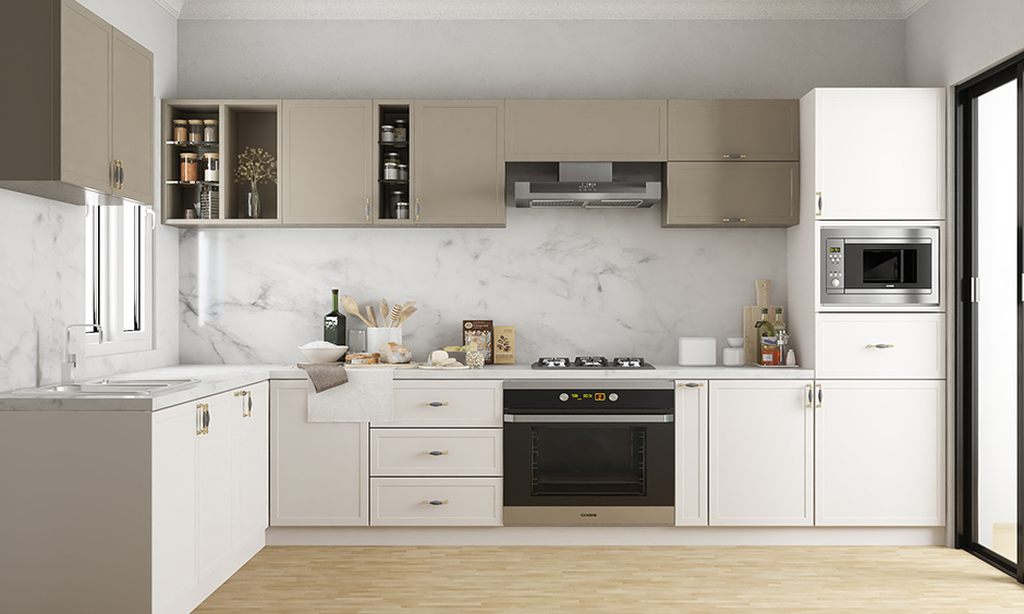 Marble tile kitchen backsplash design for an aesthetic look