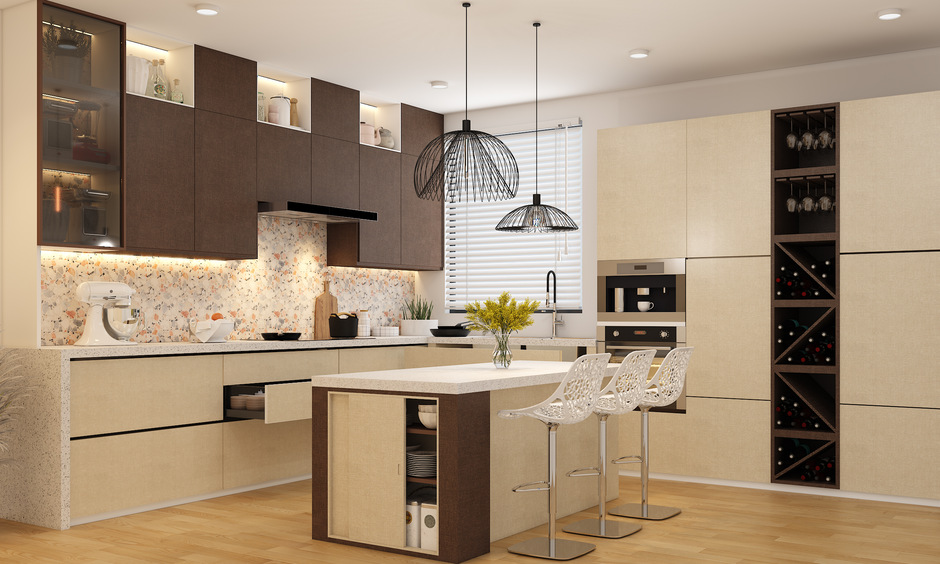 Small kitchen wooden design elements that adds glam to the space