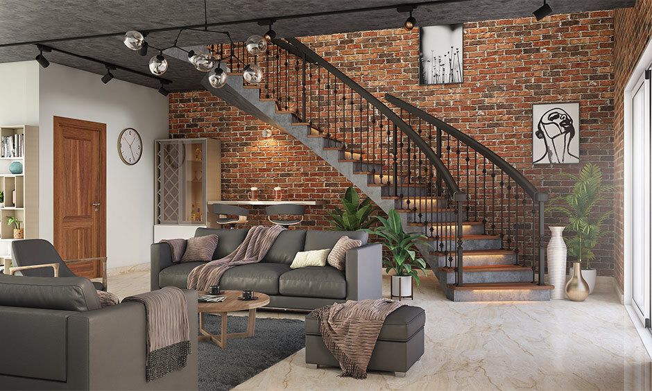 Swirling stone floor texture gives any area a modest elegance with its gentle tones
