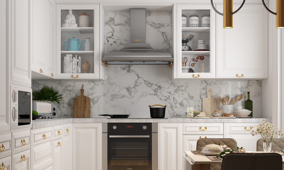 White wooden kitchen design for a classic look