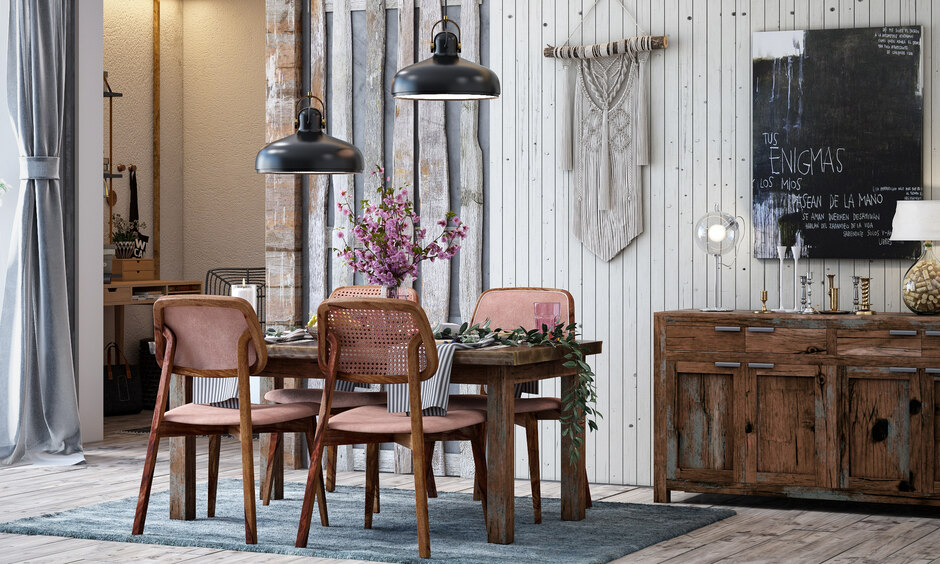 Wooden furniture interior design with weather-resistant wood, perfect for indoor and outdoor use