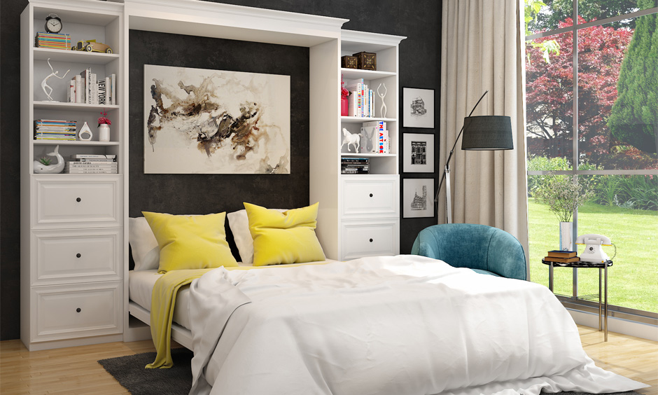 Bedroom cabinet design with panels for bedside for a homely vibe