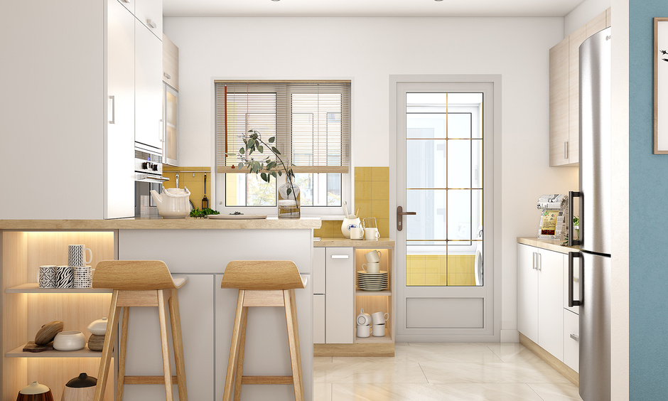 Modern sliding window design enhances the home's style