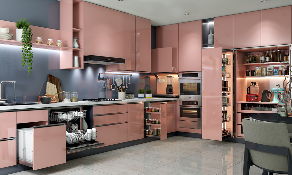 Modular kitchen furniture design for maximizing efficiency