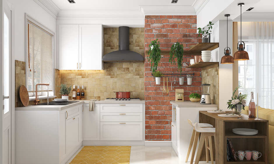 Small kitchen furniture design with space saving features