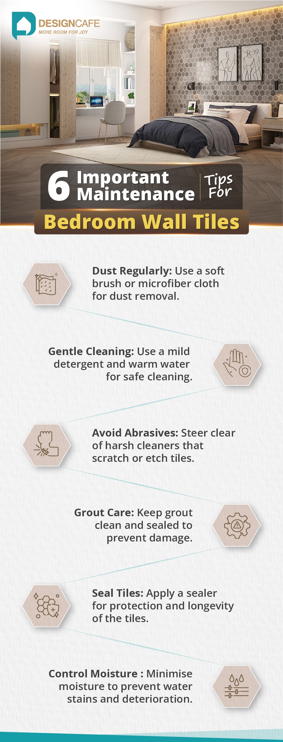 6 tips for bedroom wall tiles maintenance