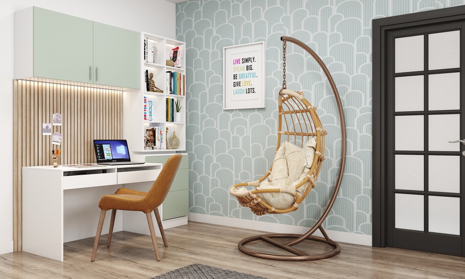 Hanging swing chair can make your home office a more enjoyable and comfortable place to work