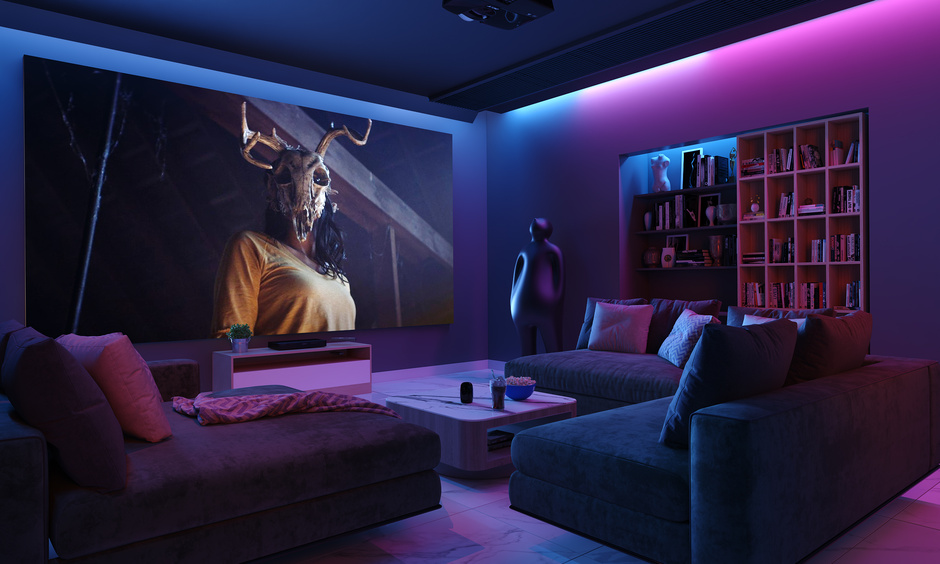 Home theatre design with luxury and high-quality audio system