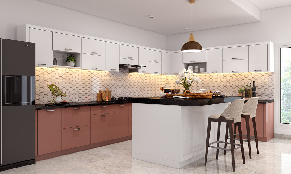 L-shaped kitchen work triangle with a functional twist