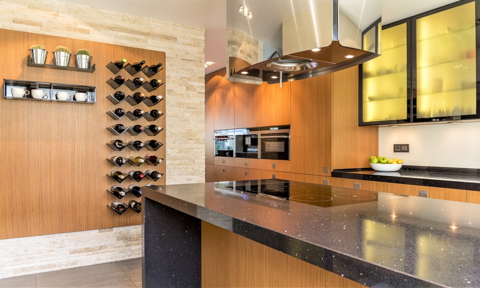 Reclaimed wood is ideal for floating kitchen shelf ideas to add a rustic look