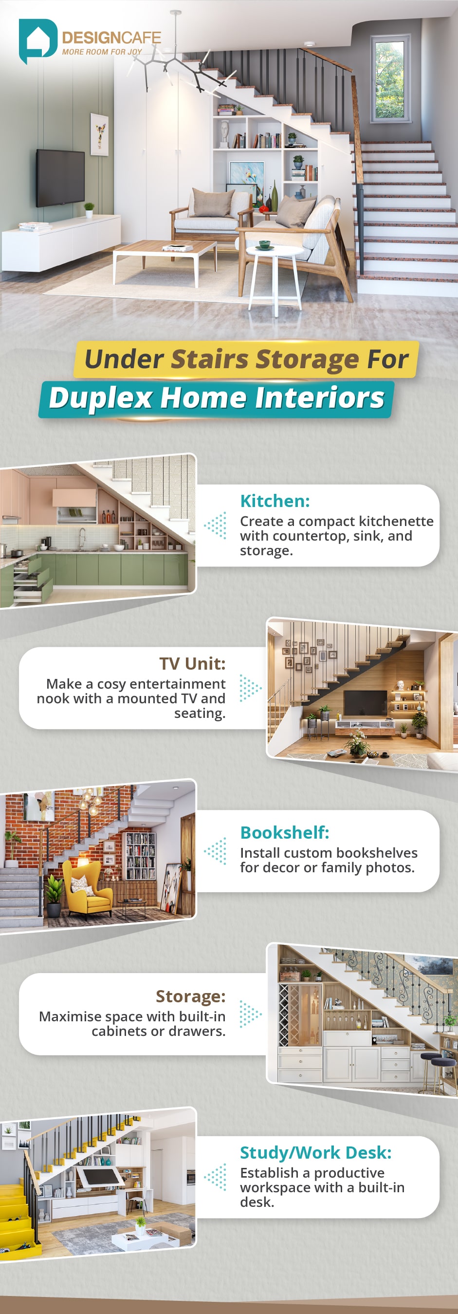 Under stairs storage ideas for duplex home