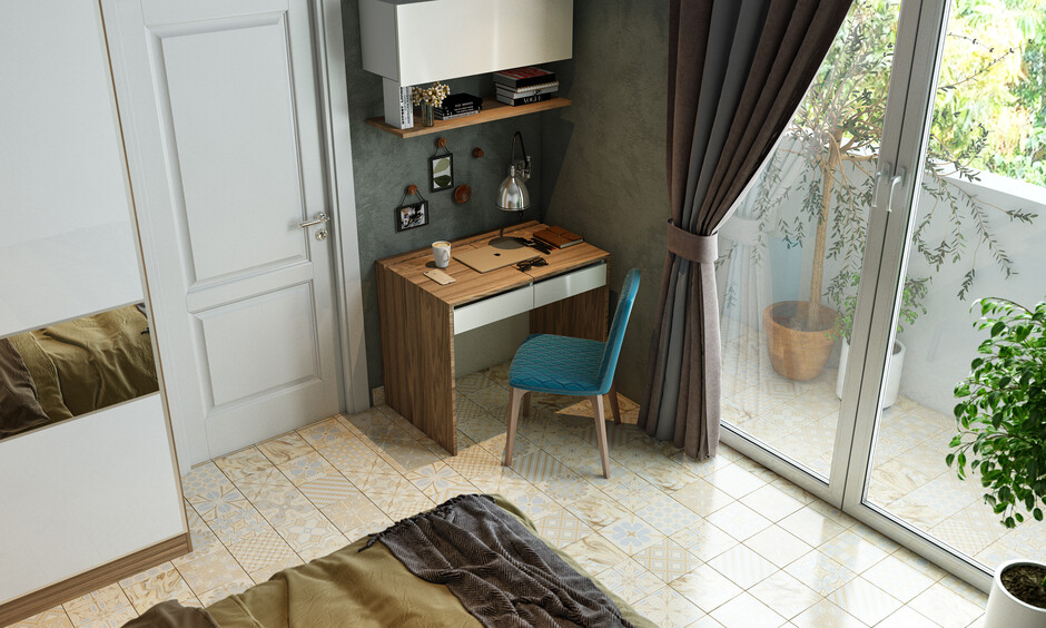 Ceramic tile flooring for bedroom for a pleasing ambience