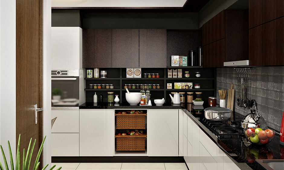 Black kitchen dado tiles design that serves as a practical backdrop for your culinary endeavours