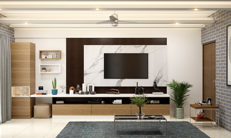 Modern TV wall design for living room which is extremely cost-effective