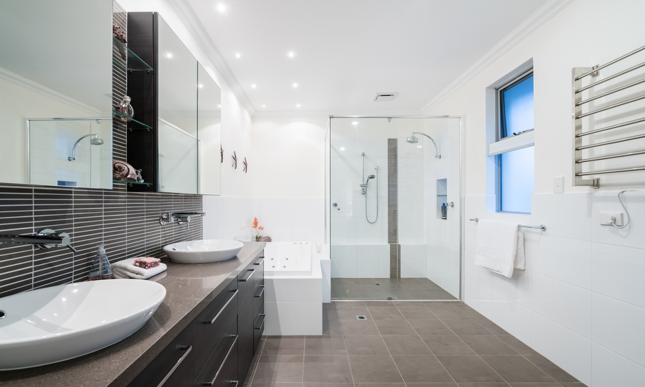 Glazed vitrified tiles which are stain-resistant and ideal for kitchen and bathroom