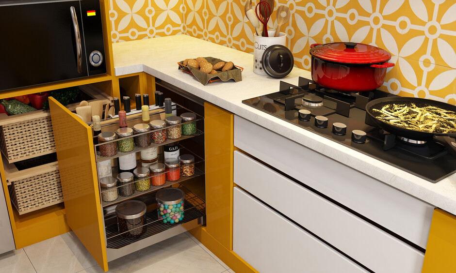 Pull-out pantry unit for Indian kitchens for resourcefulness
