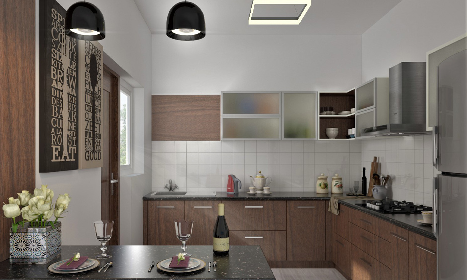 Customised Kitchen cabinet doors with glass design for an elegant look