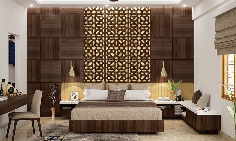Elegant aesthetic bedroom design incorporated with handwoven textiles to crafted decor