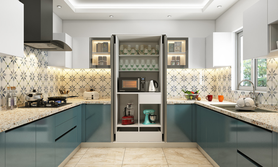 Innovative pull-out pantry unit for the modular kitchen