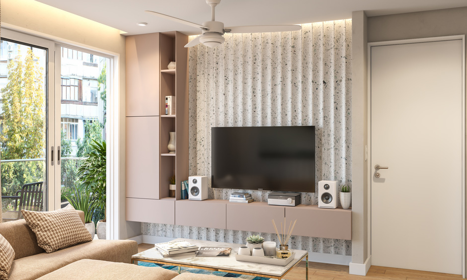 Interior wall design texture for the hall to add depth to the space