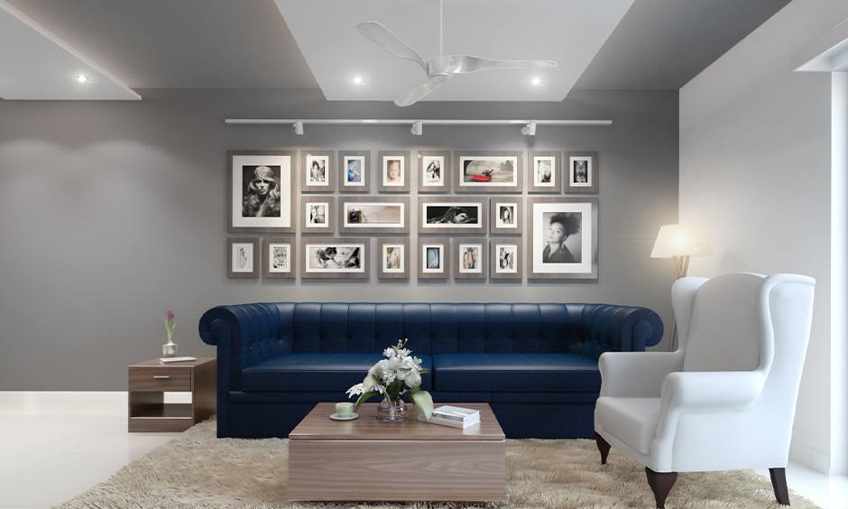 Interior wall decor ideas having a photo collage to recollect cherished memories