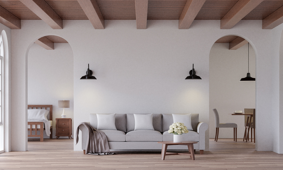 Arch door design in Moroccan style for a chic living room fusion