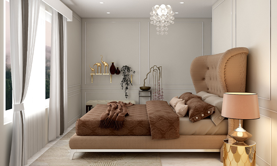 Queen-size upholstered bed, a stylish and cosy addition to your bedroom decor