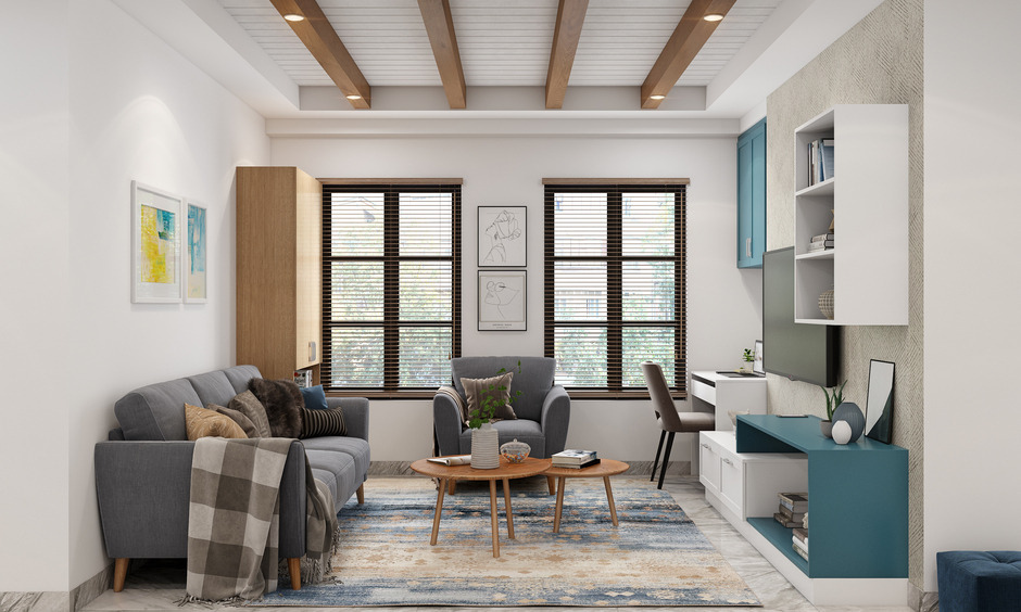 Simple false ceiling design for small hall to create a big impact