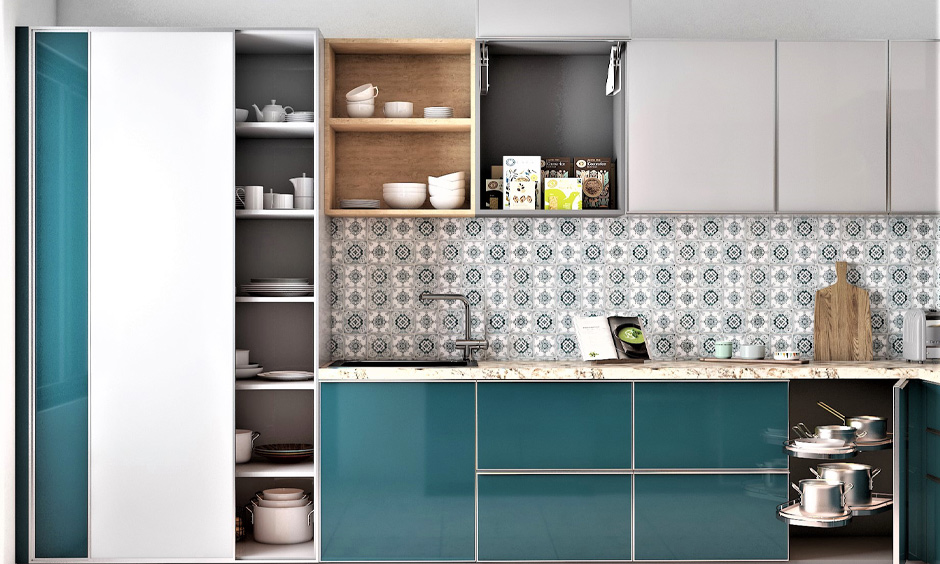 Kitchen pantry unit design with a sliding door to maximise space