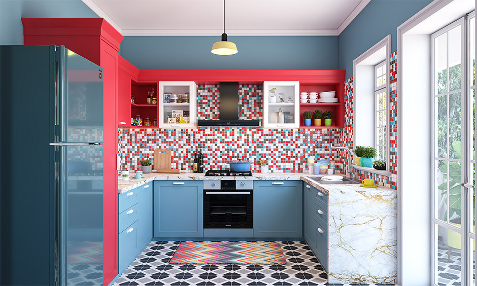 Very small kitchen ideas on a budget with tiled backsplashes for a glamour touch