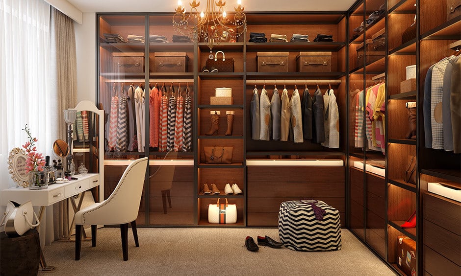 Wooden storage unit to add a touch of nature to the space