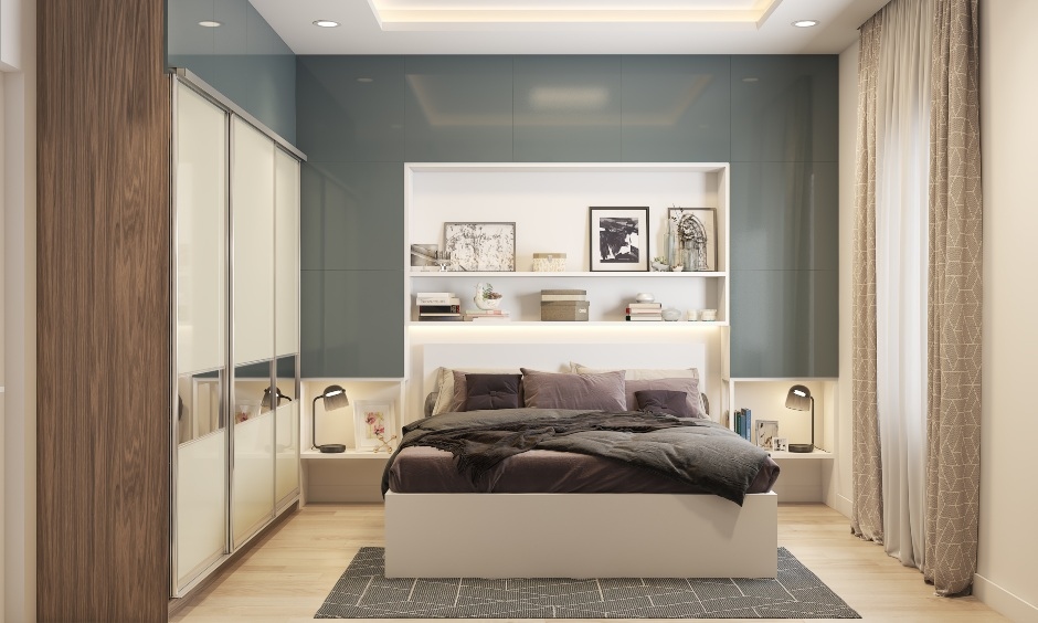 Bedroom furniture sunmica design with a glossy finish