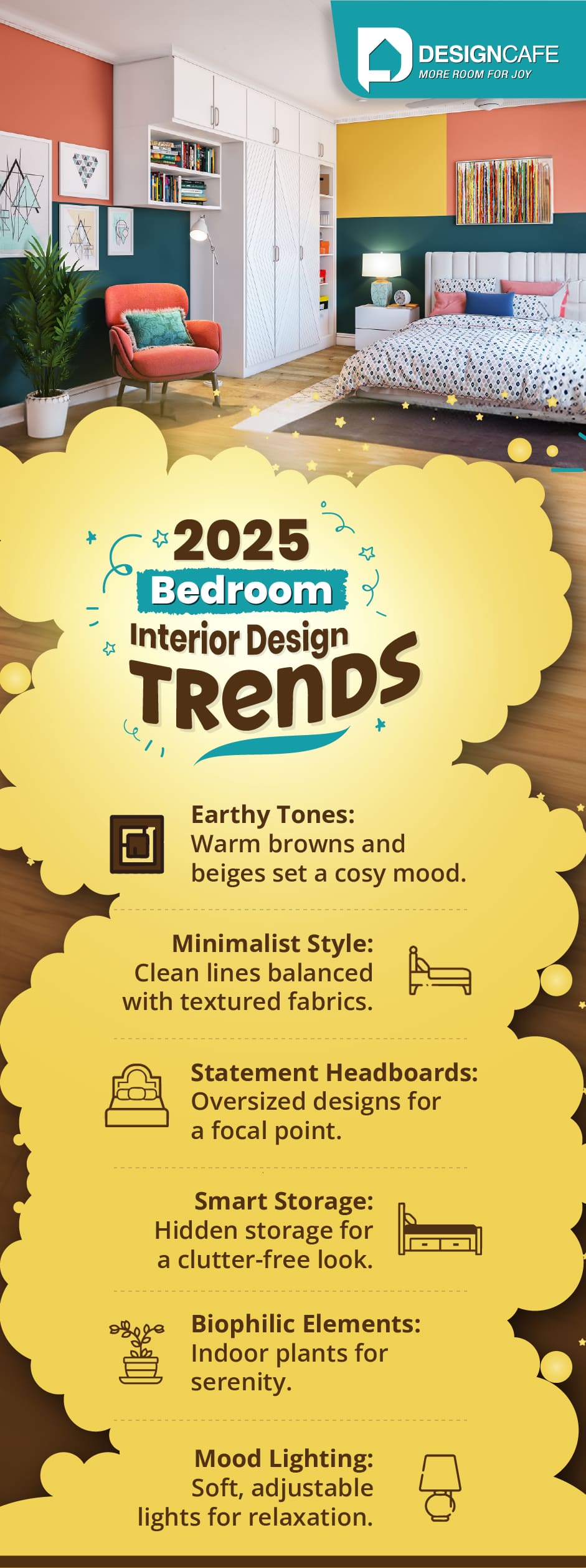 Chic and elegant bedroom interior featuring modern design trends and cozy ambiance
