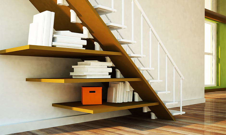 Floating corner shelves for unused spaces, which is space-saving