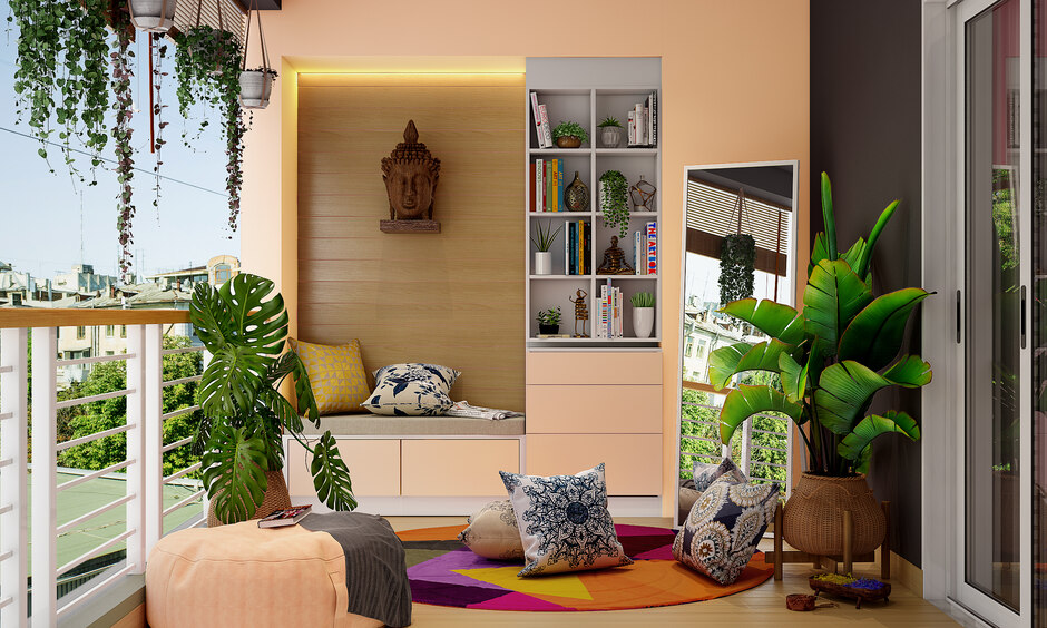 Using peach fuzz as the Pantone colour of the year 2024 for the balcony