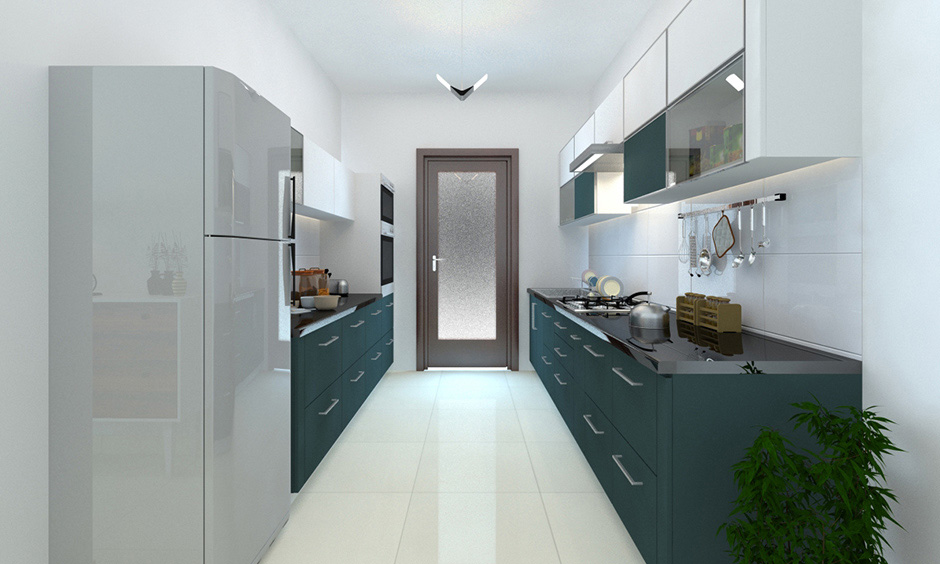 Pine green kitchen cabinets for a minimalistic kitchen look