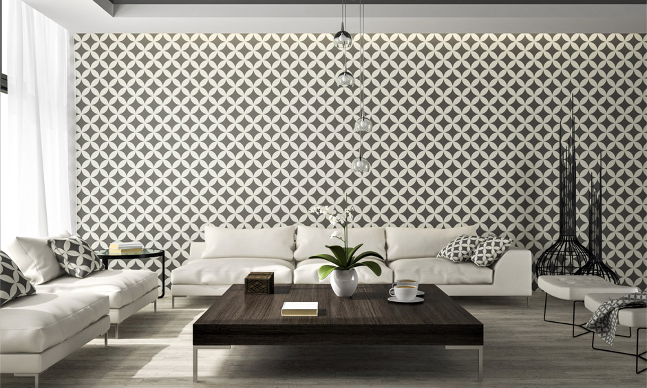 Black and white floral wallpaper design for a classic look