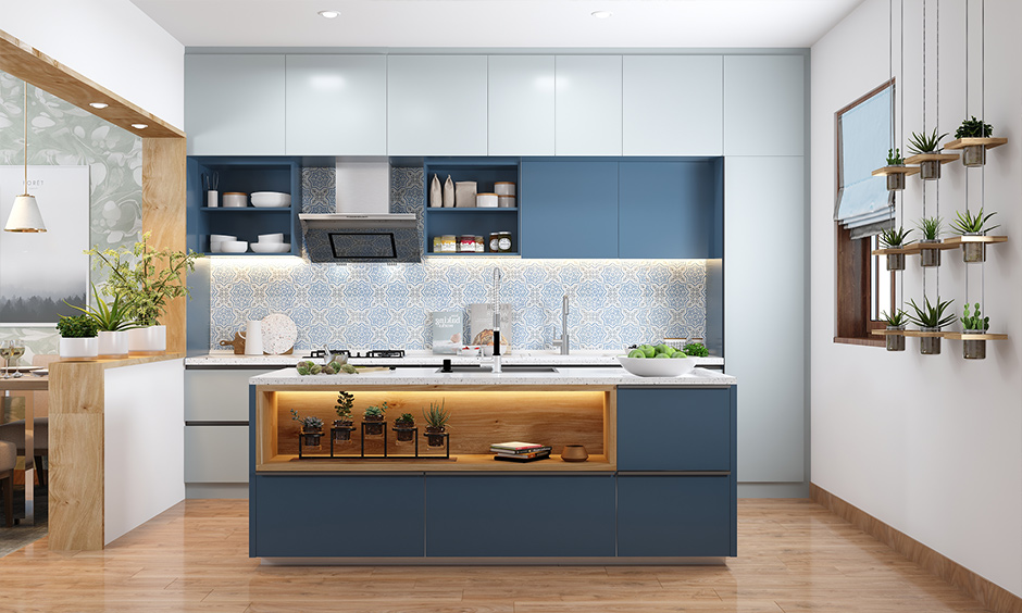 Cottage-type house design having a kitchen with air-purifying plants