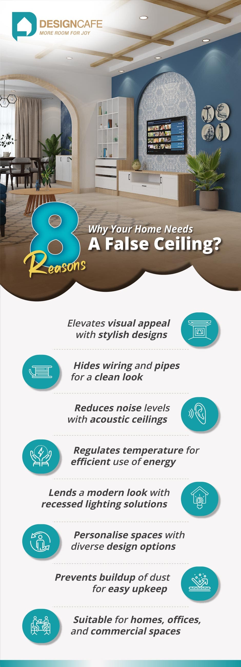 Elevate your home's style and functionality with a false ceiling: explore 8 compelling reasons