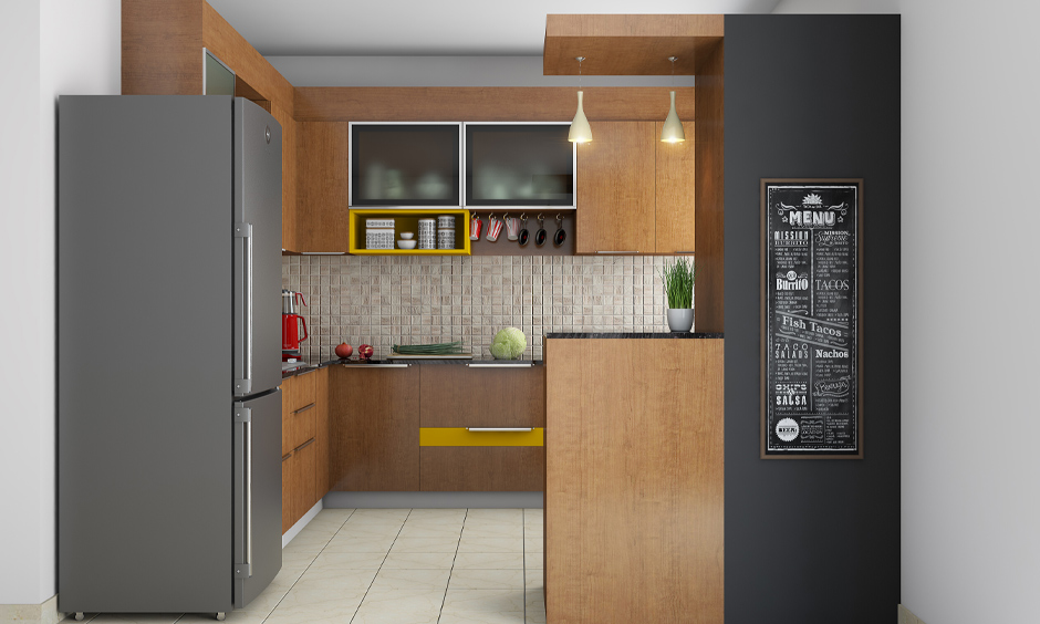 Lacquered types of glass for kitchen cabinets have a durable opaque decorative surface with a coat of lacquer.
